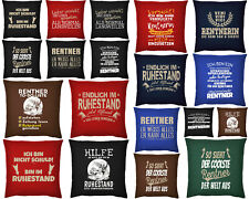 Rentner / Rentnerin Deko Kissen - Geschenk Kissen Ruhestand - Sprüche Rente