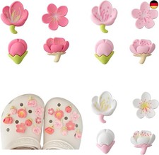 12 Stück Anstecker für Crocs Kinder Clogs,Sakura Jibbitz Shoe Charms Blumen S