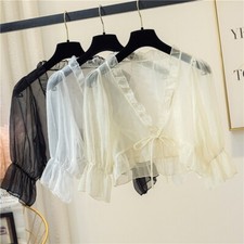 Damen Chiffon Cardigan Cropped