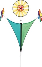 Wind Spiel Rad Skulptur Riesen Mühle Blume Bunt Garten Dekoration