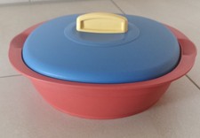 *** TUPPERWARE Thermo -Terrine 1,0 L  mit Deckel Blau/Gelb, Servierschüssel ***