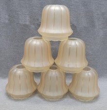 6 alte Pressglas Lampenschirme für Deckenlampe, im Art Deco Jugendstil Design