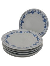 Moschendorf Bavaria Essteller Klassisch Weiß Blau Florales Muster 6 Stück