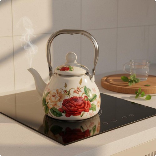 Vintage emaille wasserkocher - emaille,