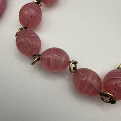 Vintage glasperlenkette rosa - vintage,