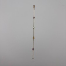 Armband 585 Gold Gelbgold 2 Amethyste 1 Citrin 1 Blautopas Goldarmband