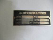 Typenschild Schild Express