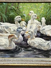 Gemälde Adolf Lohmann Enten