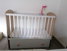 Babymöbel Komplettset Polini Kids Wickelkomode Babybett gelb-grau