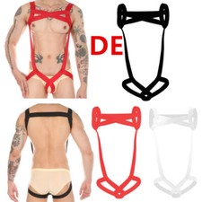 DE Herren Bodysuit Riemenbody Körper Harness Männer String Cockring Gay Body