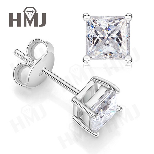 Princess moissanite ohrringe - moissanite,