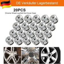 20x Abdeckkappen Radschraubenkappen Radschrauben chromfarben 19 mm für VW