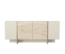 Sideboard Beige Granit Optik Kommode Anrichte Tisch Beistelltisch Schrank