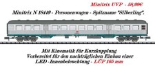Minitrix N 18449 - Personenwagen der DB-AG - Spitzname "Silberling" - Neu in OVP