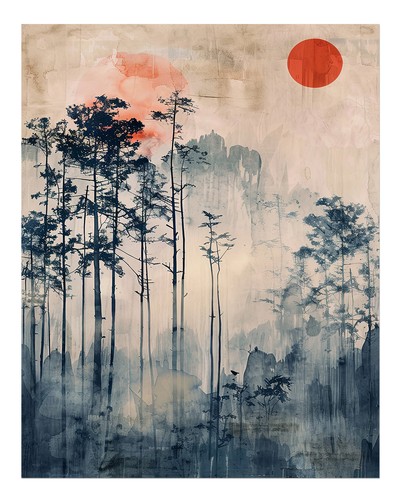 Abstrakte wald wandkunst - abstrakte, wald-wandkunst