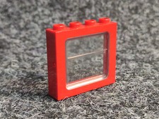 Lego 1x 4033 Fenster 1 x 4 x 3 rot mit Scheibe 4034 Zug Waggon Eisenbahn 12v