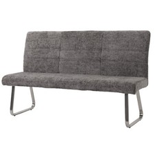 B-Ware Sitzbank MCW-G55, Edelstahl Stoff Chenille Öko-Tex, 180cm, dunkelgrau