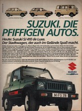 Suzuki Werbeanzeige Werbung Suzuki SJ 410 De Luxe "Die Pfiffigen Autos"  NG