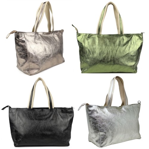 Italy metallic echt leder - metallic,