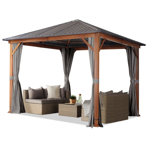 Gartenpavillon 3x3 holzoptik - gartenpavillon,