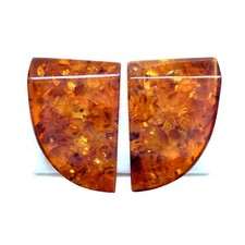 Große Ohrclips Baltischer Bernstein Statement Ohrringe