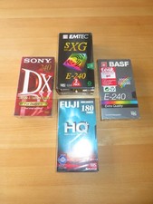5 VHS Video Leerkassetten –
