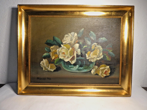 1923 orig ölgemälde blumen - 1923, orig.