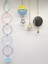 Vogelspielzeug Set Spiegel Glocke Kletterkette messing Wellensittich Kletterball