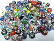 15, 30 oder 50 STÜCK * GLAS BEADS PAKET  Großloch bead Perlen Mix Set  Schmuck