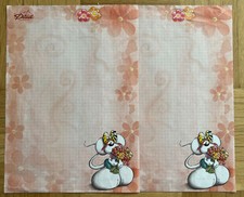 A4 Diddl Blatt aus Reibe-Duft Serie: Nr. 102 "Diddlina mit Blumenstrauß"