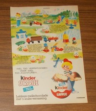Seltene Werbung Ü-Ei Kinder Surprise Ferrero Maskottchen Altfiguren NL #1 1979