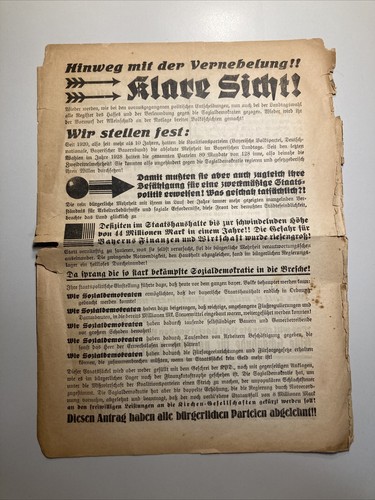 1932 altes original - , flugblatt