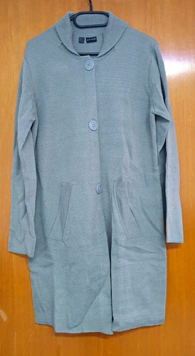 Damen strickmantel grau lang - damen,