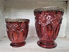 Windlicht Glas Vintage Purple