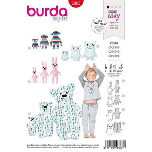 Burda 6303 tierkissen - burda,
