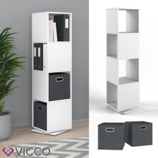 Drehregal Ordnerregal Standregal Weiß Bücherregal Büro XXL Faltboxen Regal Vicco
