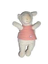 WIE NEU Schaf Lamm beige rosa Musselin Pusblu DM Spieluhr Guten Abend gute Nacht