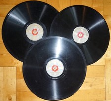 Polyphon Record Schellackplatte Grammophonplatte 3 Stück SEHR ALT