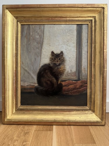 ölbild einer katze - katze, am