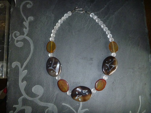 Achat/Bergkristall-Kette