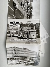 25 Ak Magdeburg 100 Jahre Straßenbahn Tram centrum warenhaus MVB Foto DDR 1977