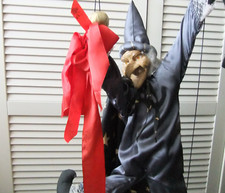 Hexe böse Zauberin Marionette Puppe sehr ausdrucksstark