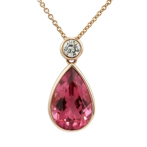 Turmalin diamant anhänger - turmalin,