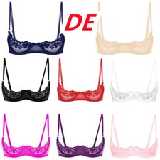 DE Damen Push Up Ohne Bügel Durchsichtig Bralette Bustier BH Lingerie Reizwäsche
