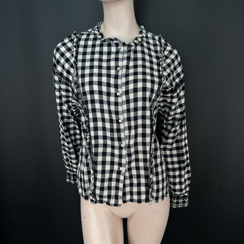 Zara schwarz gingham hemd - schwarz,