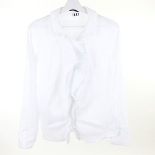 HUGO BOSS Bluse Damen Blouse Biralda Rüschen Weiß Gr. 36 S