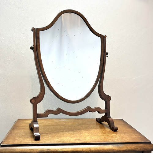 Antiker holz toilettenspiegel - holz,