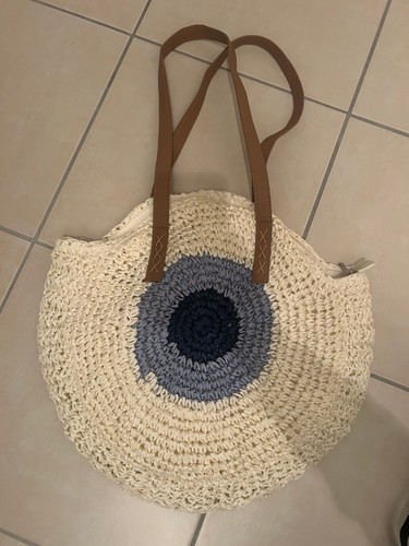 Strandtasche beige blau - ,