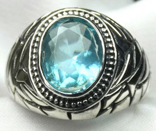 Blautopas ring 925 - 💎,