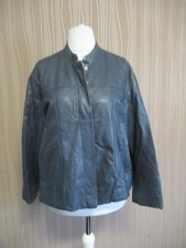 101/1 ESPRIT Damen Leder Jacke Lederjacke dunkelgrau grau Gr. 42 Lammleder